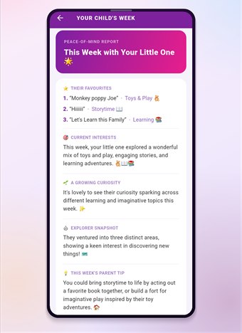 Weekly parent report